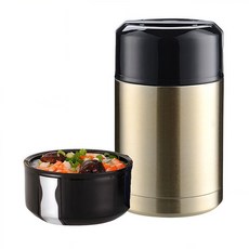 304 보온보냉 대용량 도시락 죽통, 골드, 1개, 1300ml