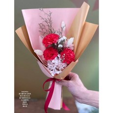 康乃馨花束 母親節香皂花禮, 1個, 紅色系