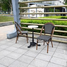 야외 테이블세트 의자 카페 업소용 마당 테라스 레스토랑 펍 옥상 가든, E 4개 대리석 원형 35x35 cm