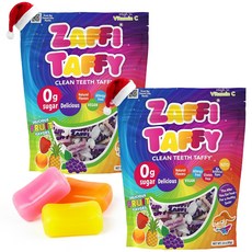 졸리팝스 클린 티스 태피 버라이어티 팩 2개입 Zaffi Taffy Sugar Free Candy - Dye Free Keto & Diabetic-Friendly Denti, 1개, 85g