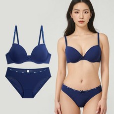 블루비비by비비안 레터링 저중심 몰드 기본 브라팬티세트