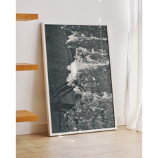 흑백 바다 포스터 Aqua 인테리어 물결 물멍 감성 바다 사진(A4 포스터 1p 증정)