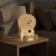 BenF Joy 도라에몽 토닥토닥 무드등 캐릭터 LED 조명 수면등 감성 인테리어 데스크 장식 선물용, 화이트