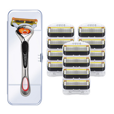 리빙만렙 스윙 면도기 + 면도날 질레트 프로쉴드 호환, 스윙 면도기+프로쉴드 면도날 3팩 ALS442, 1세트