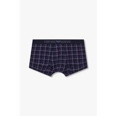 엠포리오 아르마니 EMPORIO ARMANI UNDERWEAR 남성 로고 밴딩 패턴드 코튼 드로즈_퍼플 0815112056 2501744631 435854