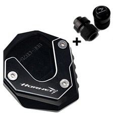 발판 확장 패드 호환 사이드 스탠드 클립 혼다 CB750 CB 750 호넷 2023 알루미늄 킥 풋 확대기 휠 타이어 밸브 캡, Black Combo, 1개