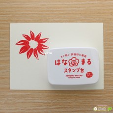 KODOMO NO KAO 花丸水性印台 基礎色印泥 色彩鮮明、快乾不暈染 輕鬆為手帳與卡片增添色彩, 1個, 紅色, 紅色