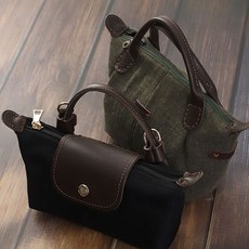 패션스타트 롱샴 르플리아쥬 스타일 가죽 미니백 가방 핸들 리폼 손잡이, 1개, 다크브라운