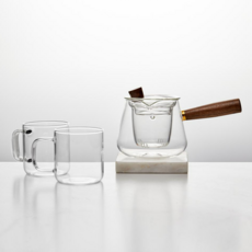 [Modern House] My Cafe 木柄耐熱玻璃茶具套組, 1組, 單色