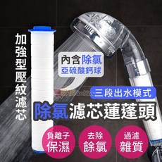 過濾蓮蓬頭 除氯 三段花灑模式 SPA 保濕負離子, 1個, 加強除氯款