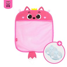 핑크퐁 욕실 장난감 정리망 + 흡착판 그물망 목욕용품 샤워, 핑크(핑크퐁), 1개