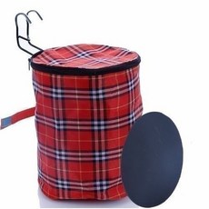 腳踏車前置掛包 腳踏車車筐車籃 電動車前車筐車簍 摺疊車山地車掛籃布籃單車籃子, 紅色布兜（有蓋）+底, 1個