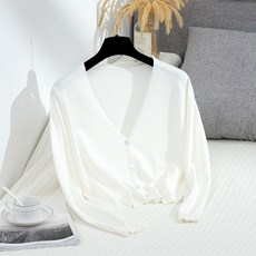 V領修身薄針織衫女開衫高腰毛衣小外套披肩上衣