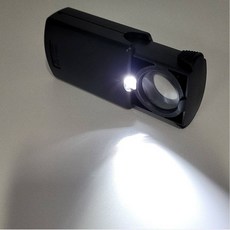 어르신 노안용 휴대용 LED 돋보기 확대경 원터치 슬라이드형 블랙