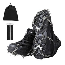 윈터쉴드 스테인리스 체인 경량 아이젠 등산용 미끄럼방지, 블랙