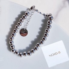 Noid B 禮品包裝手術鋼粗體球全鏈手鍊清潔布