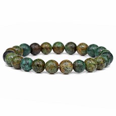 천연 옥팔찌 8MM 그린 스톤 팔찌 마노 Aventurine Jades 보석 스트레치 에너지 수제 선물, 6.african turquoise, 19cm, 1개