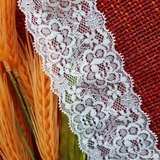 dklace 스판레이스모음 / 레이스 0002 폭 6cm 자가드, 화이트, 5개