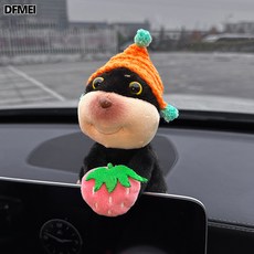 DFMEI 車載擺件可愛公仔蜜蜂狗汽車中控屏趴趴玩偶顯示屏幕裝飾車內飾品, 1個, 草莓蜜蜂狗:如圖