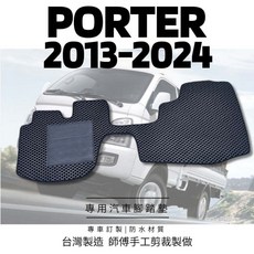小噗噗 現代 PORTER 專用貨車腳踏墊 防水地墊, 2013-2024年 二代 小霸王 2人,黑色