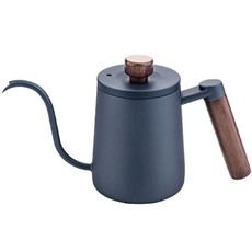 Tiamo 鶴嘴細口壺 600ml (木柄/藍) HA1668BU, 1個, HA1668BU藍色/木柄