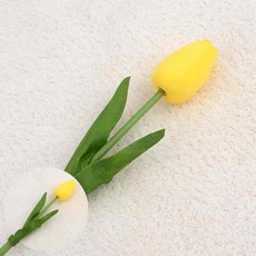 리3치점빵 튤립 포장조화 조화장미 예쁜조화, 노랑