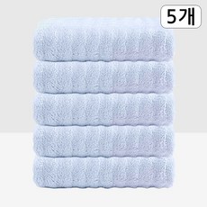 Craftsy 극세사 호텔 수건 40수 고흡수력 먼지없는 속건 타올 세면타월, 5개, 하늘색