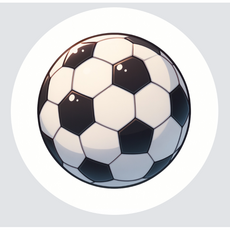 여름스포츠 스티커(원형지름 3.5cm 낱장), 축구공, 10장