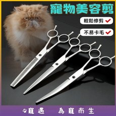 安心寵物精品 7寸寵物美髮剪刀組 狗狗美容剪刀, 1個, 寵物雙尾 7寸翹剪