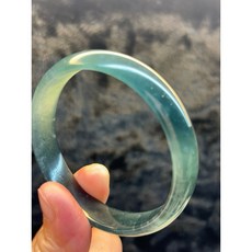 蔓華翡翠玉鐲 冰玻種藍水翡翠玉鐲 55.7mm 附台灣大證 A貨, 1個