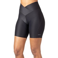 Terry 사이클링 반바지 여성용 패딩 Glamazon 바이크 반바지 크로스 오버 허리 밴드 스피닝 MTB 로드 더트 플릿 에어 샤모아 블랙. XXL