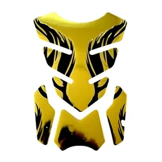 1PC 오토바이 탱크 프로텍터 스티커 패드 FISHBONE 가스 3D 커버 액세서리 오일 장식, gold, 1개