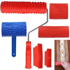 Qjaiune 7피스 인조 나뭇결 도구 세트 질감 있는 페인트 롤러 부드러운 고무 벽 방 아트 페인트 장식용 나뭇결 도구 나뭇결처럼 보이는 페인트, 6