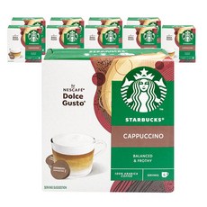 스타벅스 카푸치노 네스카페 돌체구스토 커피캡슐 14.5g x 6p + 밀크캡슐 5.5g x 6p, 10개, 20g, 6개입