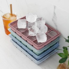 파스텔 실리콘 사각 아이스몰드 15구(깊이4cm)- 4color, 다크핑크, 1개
