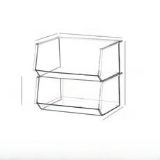 아크릴 좁은 화장품 수납 랙 미니 레이어드 선반 화장품 정리함 거울 수납장 화장대 수납 솔루션, 10 미니 스태킹 랙-대형 2개