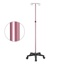 品正 點滴架 (未滅菌)鋁製有色點滴架(可拆式.醫美用輔具.吊掛勾架), 1套, 點滴架、底座、輪子