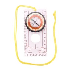 베이스 플레이트 통치자 나침반 맵 스케일 돋보기 스트랩 캠핑 하이킹 OCOMP7198, 투명한 색 및 빨간색