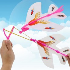 불빛 에어 글라이더 1개 LED 비행기 고무 동력기 캠핑장 놀이 장난감 공원 슈팅 과학