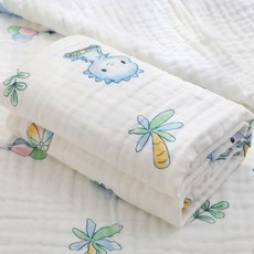 兒童紗布被 嬰兒包巾 紗布毯 浴巾 純棉紗布被 棉被 紗布浴巾, *童被/抱被多用毯藍恐龍,*高密浴巾六層110*110cm直邊