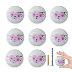 Lasyman8팩3.8cm1.5인치원형꽃세라믹캐비닛손잡이빈티지주방도어드레서서랍손잡이및손잡이퍼플찬장손잡이122675, Lasyman8팩3.8cm1.5인치원형꽃세라믹캐비닛손잡