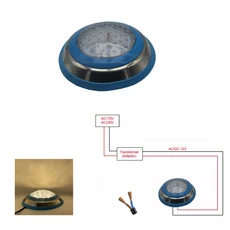 55W RGB LED 수영장 조명 30W 레진 충전 수중 연못 IP68 멀티컬러 스포트라이트, 04 Warm White, 04 45W