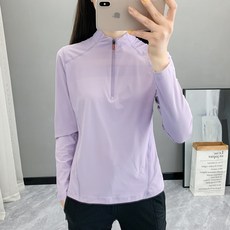 運動涼感長袖上衣 親膚舒適透氣吸濕排汗, 無具體規格, 丁香紫