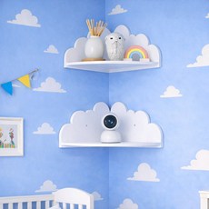 블레오 무타공 아기방 홈캠 구름 코너 선반, 1개, 클라우드