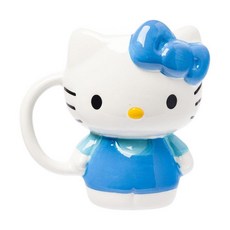 Silver Buffalo Sanrio 헬로 키티 진저브레드 드레스 3D 조각 세라믹 머그 591.5ml(20온스), Hello Kitty Blue Dress