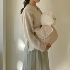 寵物外出便攜單肩帆布包，適合貓咪狗狗使用, 1個, 粉紅色