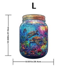 와코스토이 아름다운 바다 퍼즐 우드 특수 접합퍼즐 저금통 박스 다기능 감압퍼즐 장식품 선물, 일반 박스 L사이즈