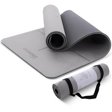 UMINEUX 여성용 남성용 요가 매트 2/5인치 매우 두꺼운 이중 미끄럼 방지 질감 친환경 TPE 필라테스 피트니스 그레이_120620, UMINEUX 여성용 남성용 요가 매트, 2/5인치 매, 회색