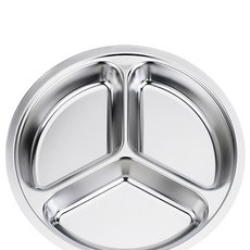 원형 3구 스텐 식판 코로나 자가격리 개인식판, 1개, 단품