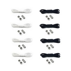 金屬膠鞋帶囊扣組 白色+黑色 8入
